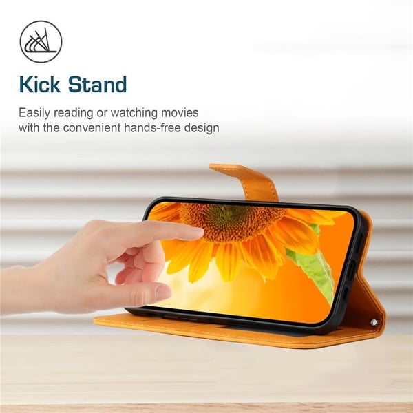 SKALO iPhone Air Præget Blomst Flip Cover - Gul