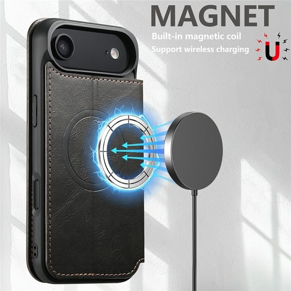 SKALO iPhone Air SUTENI J05 PU-Læder Flip Cover - Sort