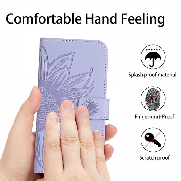 SKALO iPhone Air Præget Blomst Flip Cover - Lilla
