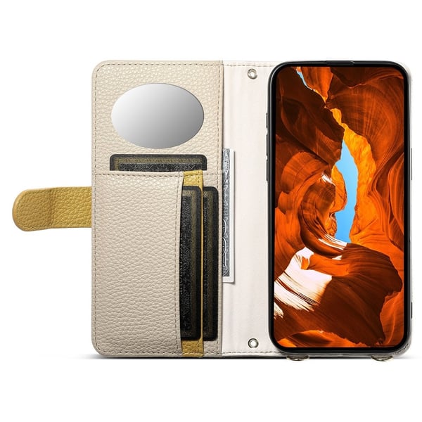 SKALO iPhone Air ESEBLE E11 Litchi Mirror Lompakkokotelo - Khaki