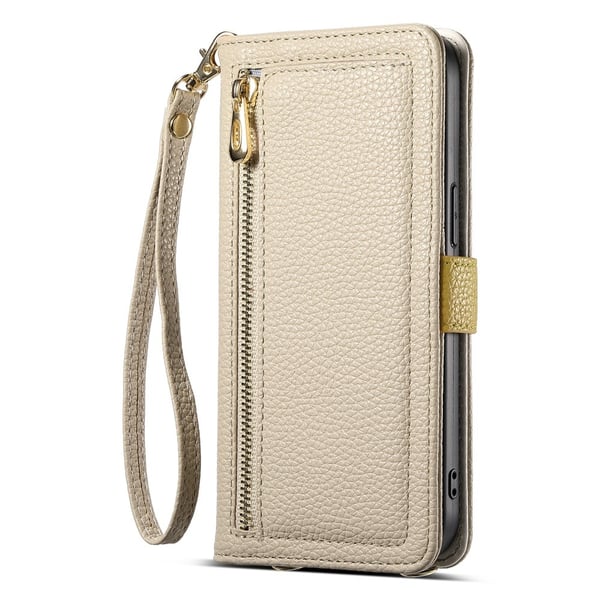 SKALO iPhone Air ESEBLE E11 Litchi Mirror Lompakkokotelo - Khaki