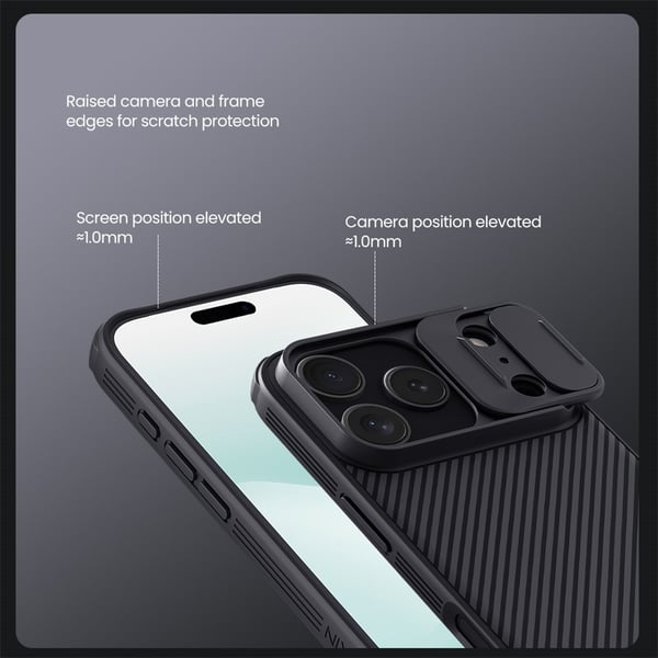 NILLKIN iPhone 17 Pro Camshield Pro Suojakuori - Musta