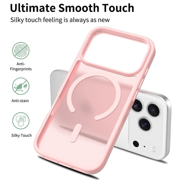 SKALO iPhone 17 Pro Skin-touch Hybrid Cover - Pink