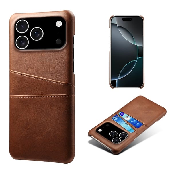 SKALO iPhone 17 Pro PU-Læder Kortholder Cover - Brun