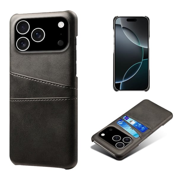 SKALO iPhone 17 Pro PU-Læder Kortholder Cover - Sort