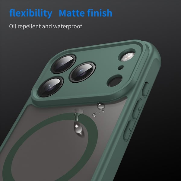 SKALO iPhone 17 Pro Mat Hybrid Cover - Grøn