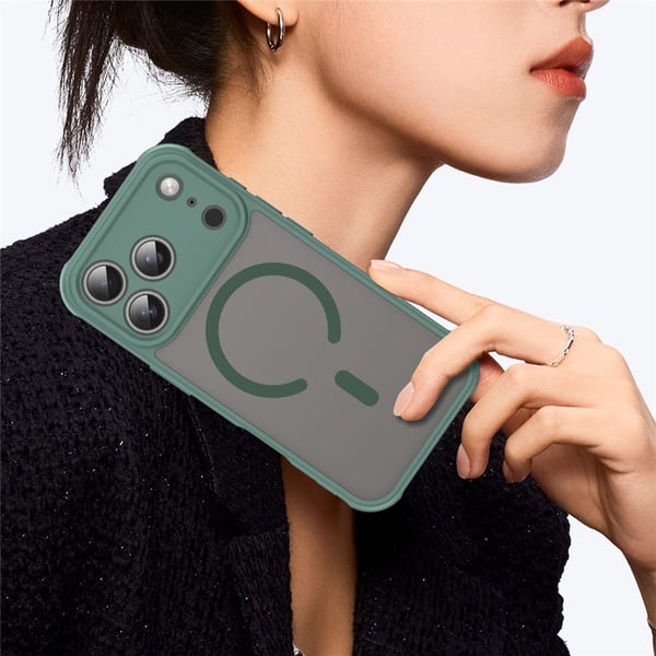 SKALO iPhone 17 Pro Mat Hybrid Cover - Grøn