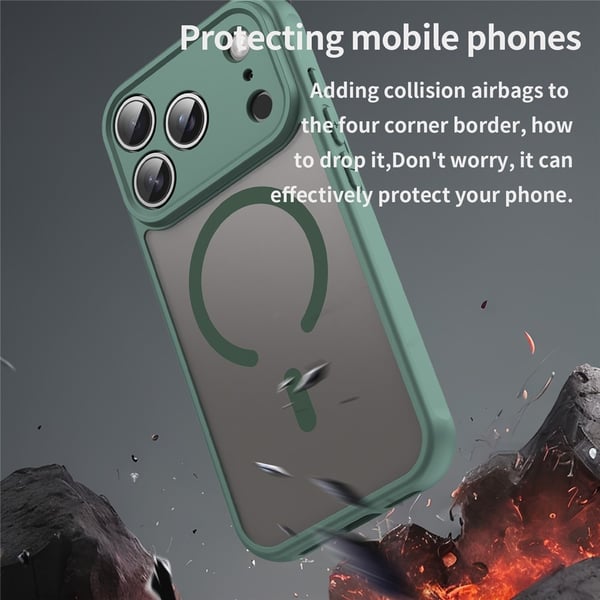 SKALO iPhone 17 Pro Mat Hybrid Cover - Grøn