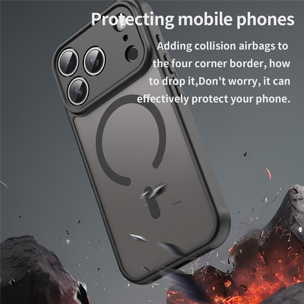 SKALO iPhone 17 Pro Matta Hybrid Suojakuori - Musta