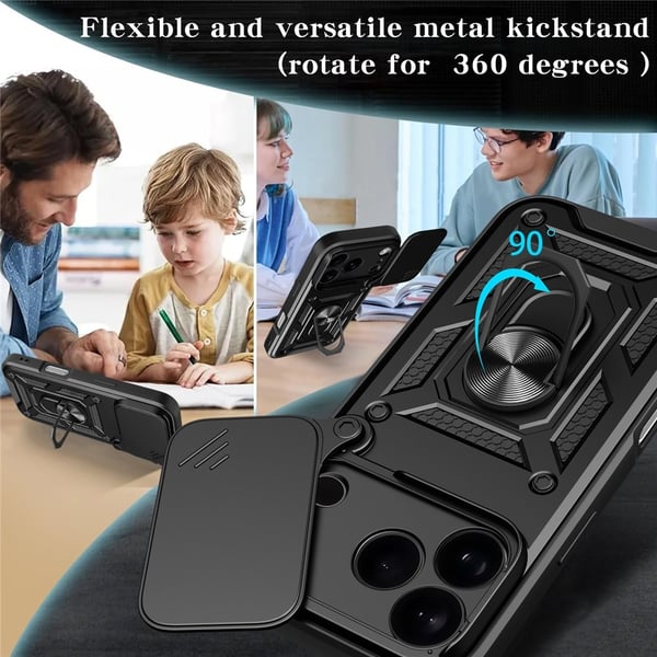 SKALO iPhone 17 Pro Armor Metallring Kameraslider Cover - Rød