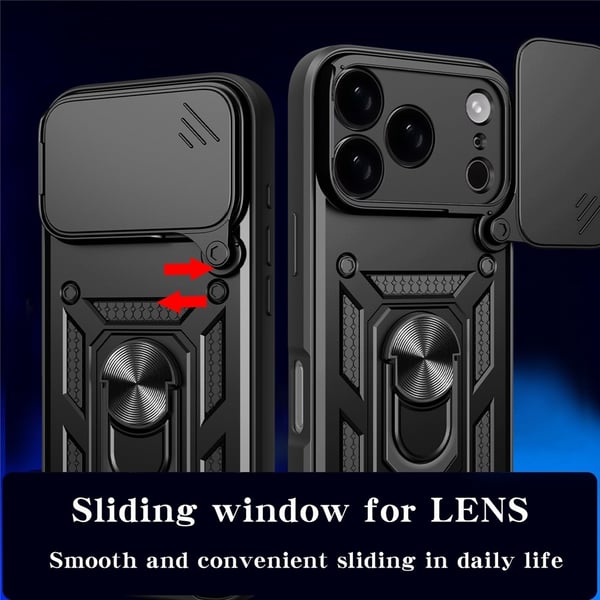 SKALO iPhone 17 Pro Armor Metallring Kameraslider Cover - Rød