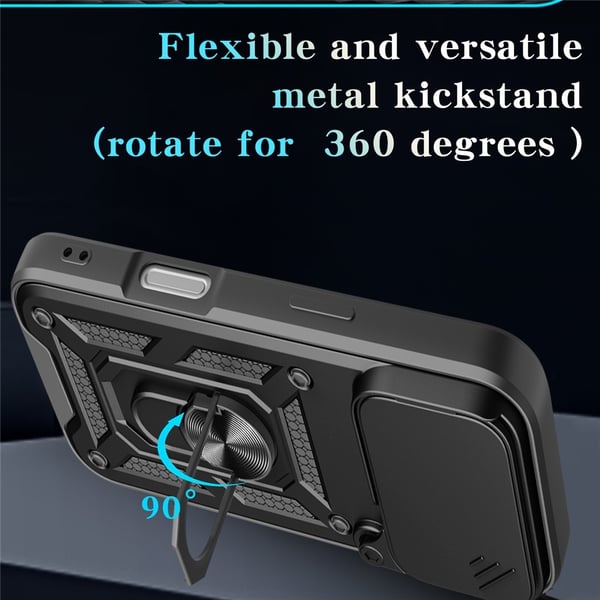 SKALO iPhone 17 Pro Armor Metallring Kameraslider Cover - Blå