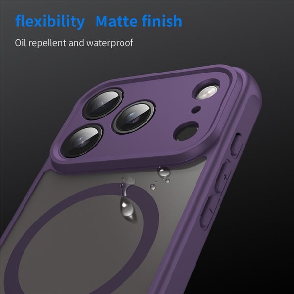 SKALO iPhone 17 Pro Mat Hybrid Cover - Lilla