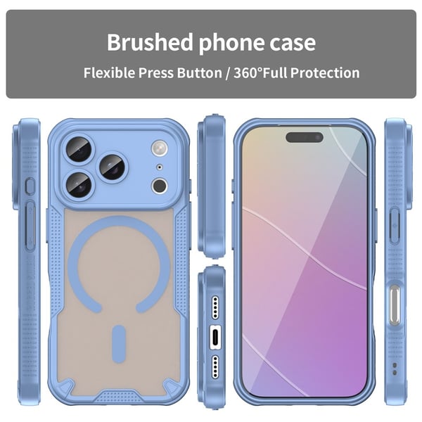 SKALO iPhone 17 Pro Armor Hybrid Frosted Cover - Blå