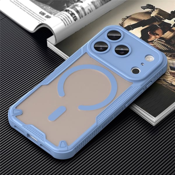 SKALO iPhone 17 Pro Armor Hybrid Frosted Cover - Blå