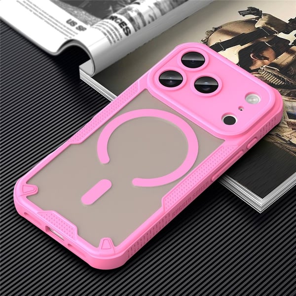 SKALO iPhone 17 Pro Armor Hybrid Frosted Cover - Pink