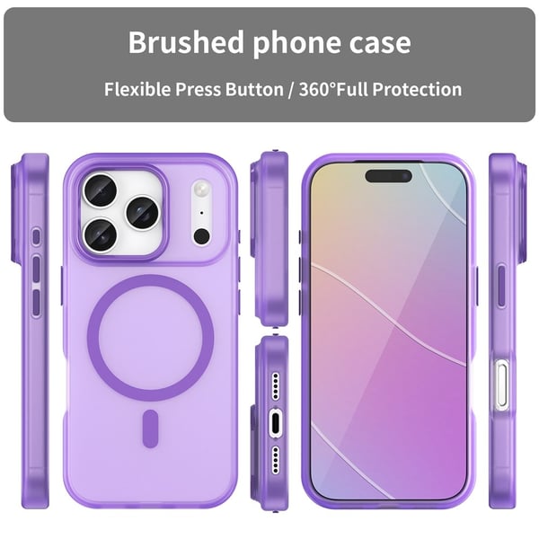 SKALO iPhone 17 Pro Matte Translucent Hybrid Cover - Mørk lilla