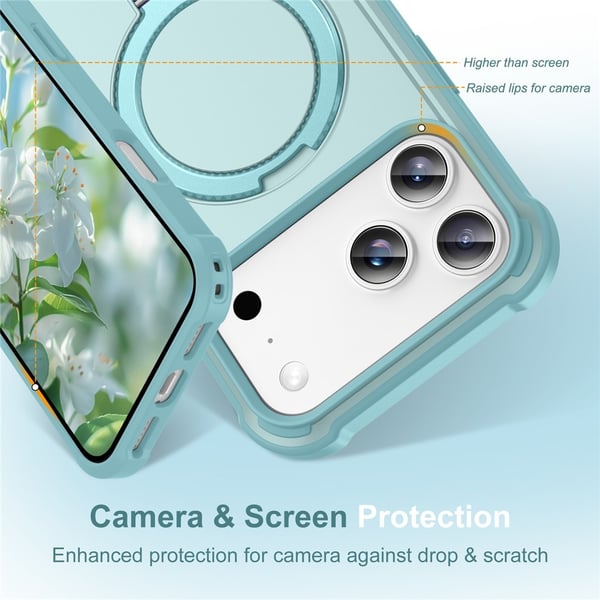 SKALO iPhone 17 Pro Armor Ring Suojakuori - Sininen