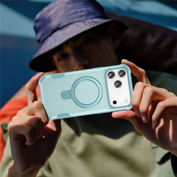 SKALO iPhone 17 Pro Armor Ring Suojakuori - Sininen