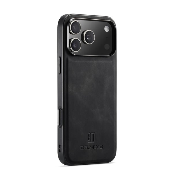 DG MING iPhone 17 Pro Premium PU-læder Hybrid Cover - Sort