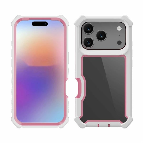 SKALO iPhone 17 Pro Robust Hjørnebeskyttelse Cover - Pink