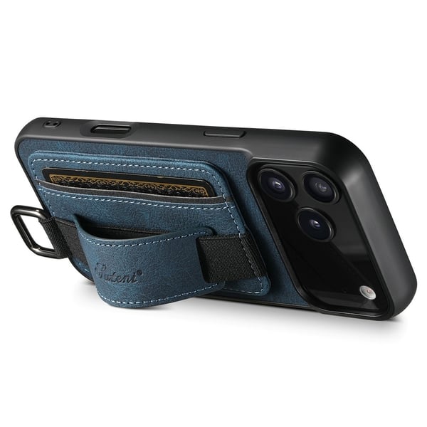 SKALO iPhone 17 Pro SUTENI H13 PU-læder Kortholder Cover - Blå
