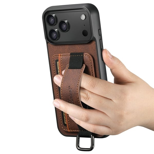 SKALO iPhone 17 Pro SUTENI H13 PU-læder Kortholder Cover - Brun