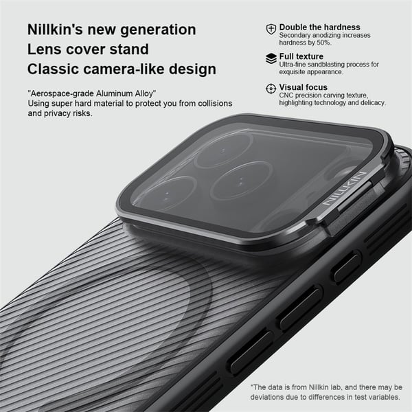 NILLKIN iPhone 17 Pro Camshield Prop Magnetic Series Cover - Sort