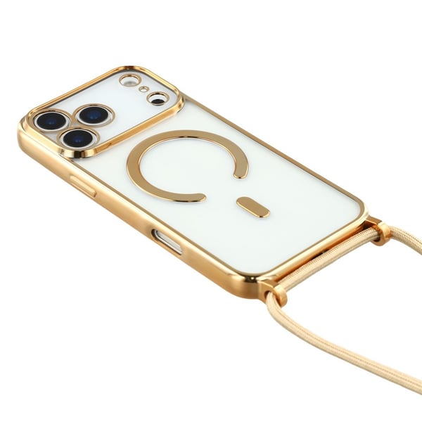 SKALO iPhone 17 Pro TPU Color Edge Halskæde Cover - Guld
