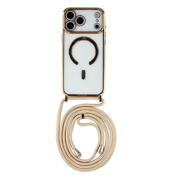 SKALO iPhone 17 Pro TPU Color Edge Halskæde Cover - Guld SKALO iPhone 17 Pro TPU Color Edge Halskæde Cover - Guld