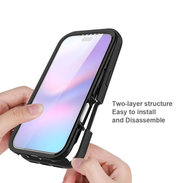 SKALO iPhone 17 Pro Shockproof Clear Hybrid+Skærmbeskyttelse Cover - Blå