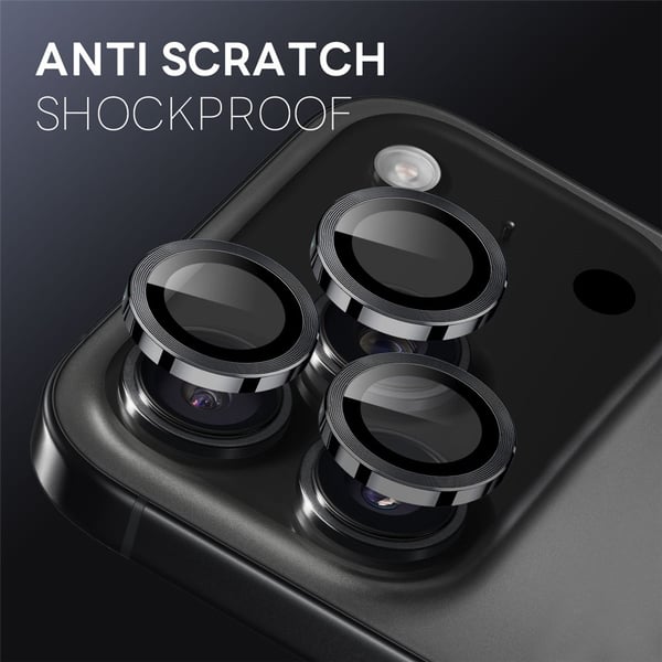 SKALO iPhone 17 Pro NORTHJO Kamerabeskyttelse Metalring - Sort