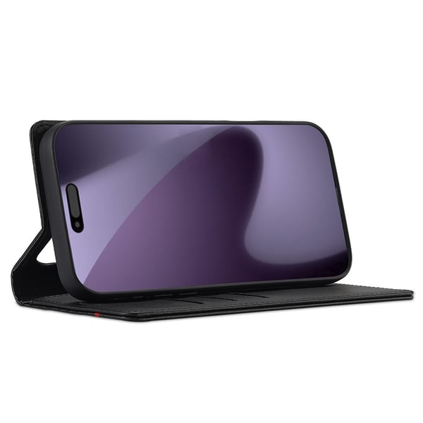 SKALO iPhone 17 Pro LC.IMEEKE Carbon Fiber Flip Cover - Sort
