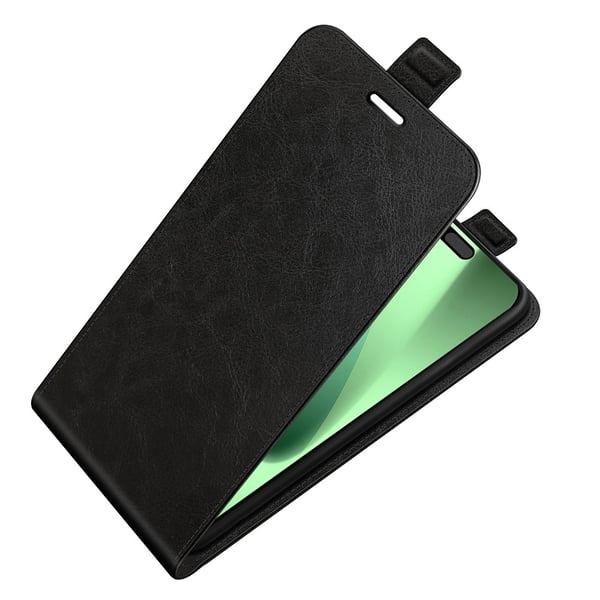 SKALO iPhone 17 Pro Vertical Flip PU-Læder Flip Cover - Sort