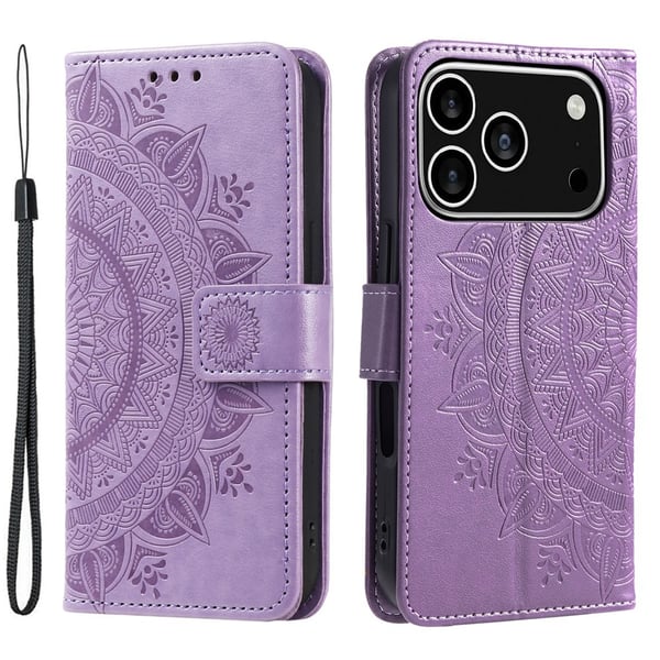 SKALO iPhone 17 Pro Mandala Flip Cover - Lilla