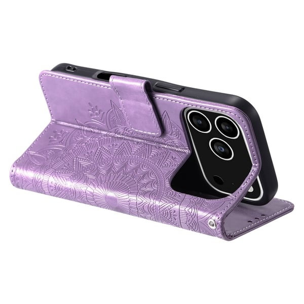 SKALO iPhone 17 Pro Mandala Flip Cover - Lilla