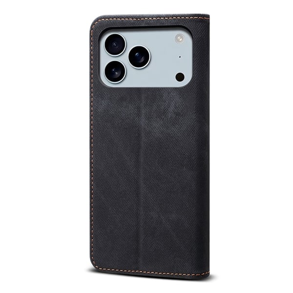 SKALO iPhone 17 Pro Jeans Flip Cover - Sort