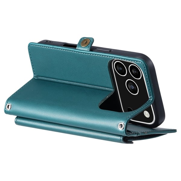 SKALO iPhone 17 Pro PU-Læder Kuvert Flip Cover - Grøn