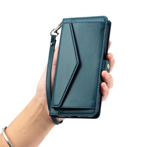 SKALO iPhone 17 Pro PU-Læder Kuvert Flip Cover - Grøn