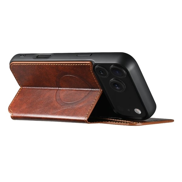 SKALO iPhone 17 Pro SUTENI J05 PU-Læder Flip Cover - Khaki