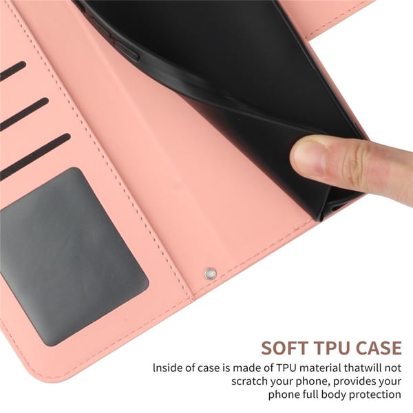 SKALO iPhone 17 Pro Præget Blomst Flip Cover - Pink