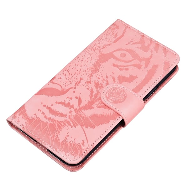 SKALO iPhone 17 Pro Præget Tiger Flip Cover - Pink