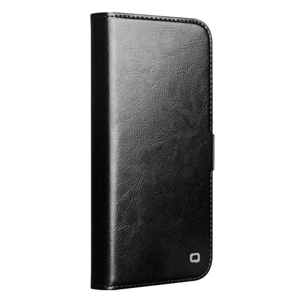SKALO iPhone 17 Pro QIALINO Ægte Læder Flip Cover - Sort