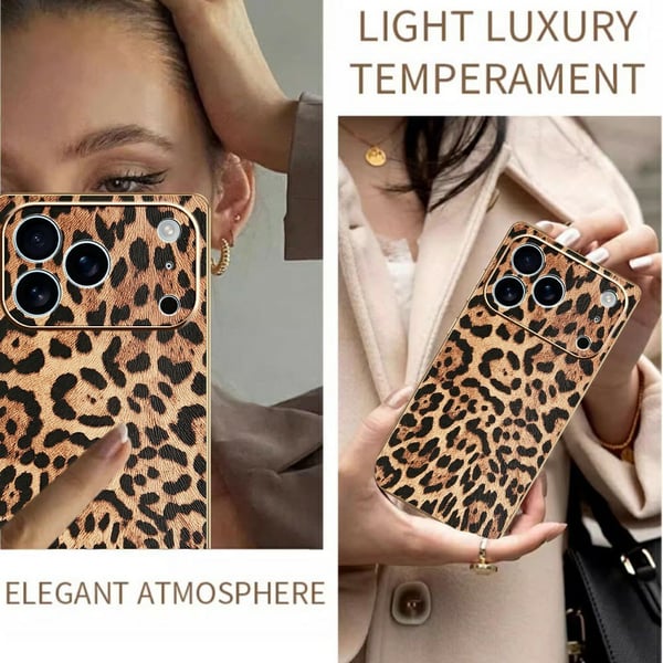 SKALO iPhone 17 Pro Max Leopard Cover - Brun