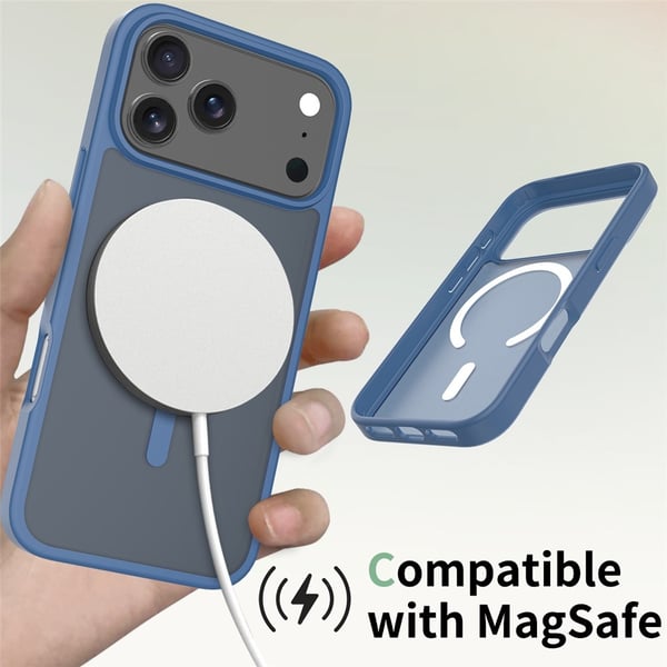 SKALO iPhone 17 Pro Max Skin-touch Hybrid Cover - Blå
