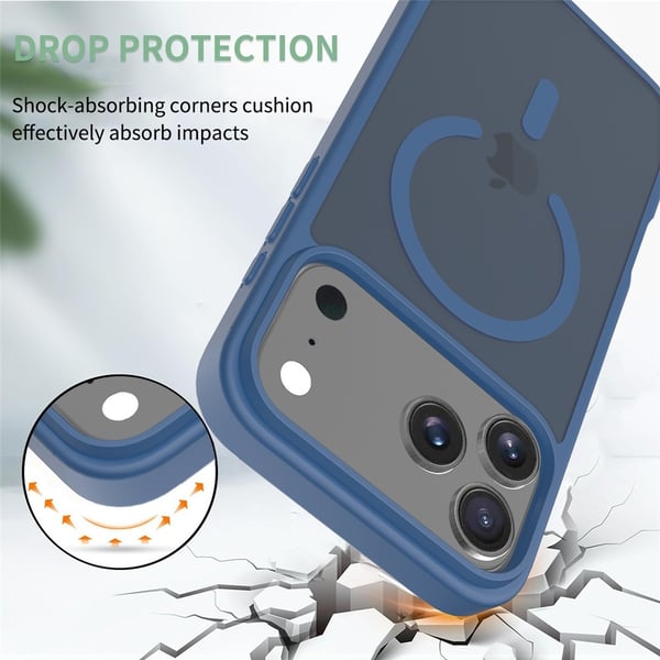 SKALO iPhone 17 Pro Max Skin-touch Hybrid Cover - Blå