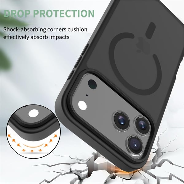 SKALO iPhone 17 Pro Max Skin-touch Hybrid Cover - Sort