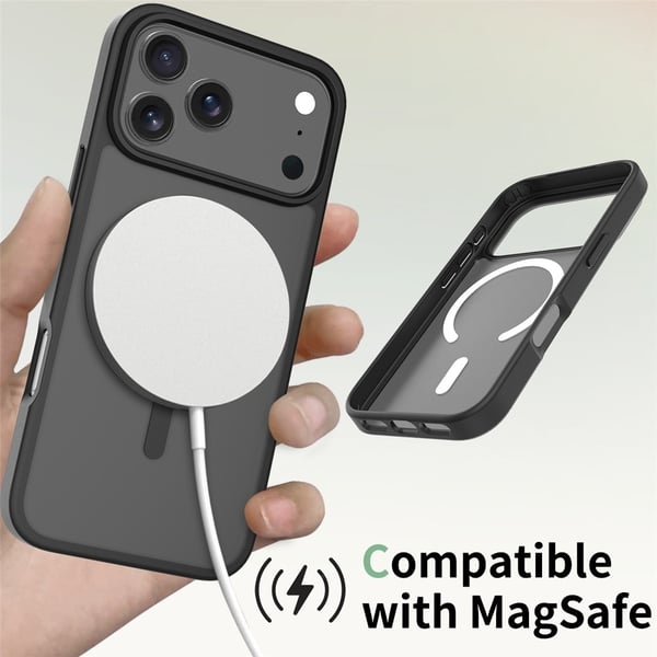SKALO iPhone 17 Pro Max Skin-touch Hybrid Cover - Sort