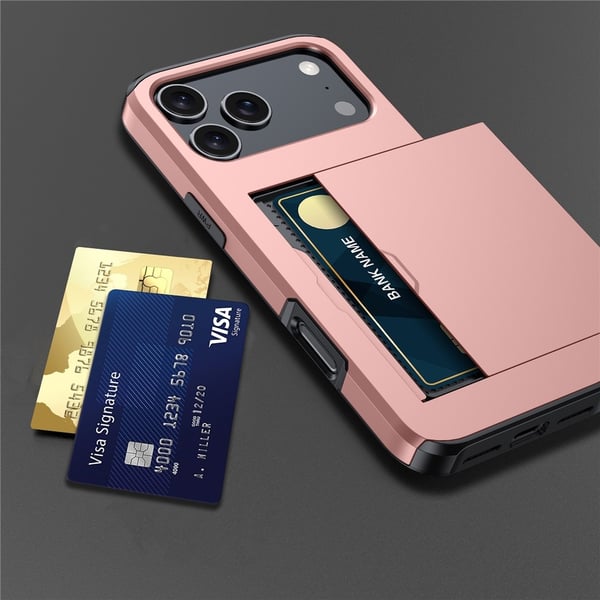 SKALO iPhone 17 Pro Max Armor Kortholder Cover - Sort