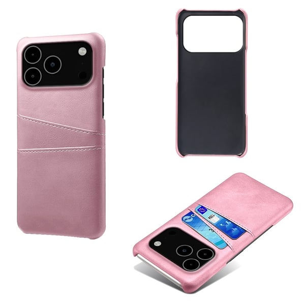 SKALO iPhone 17 Pro Max PU-Læder Kortholder Cover - Rosa guld
